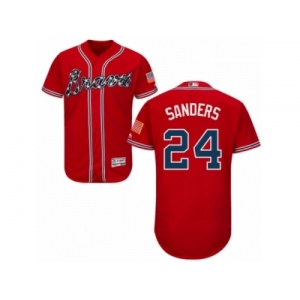 Men's Majestic Atlanta Braves #24 Deion Sanders Red Flexbase Authentic Collection MLB Jersey