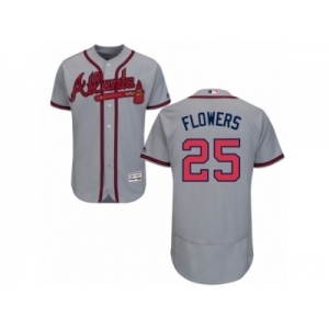 Men's Majestic Atlanta Braves #25 Tyler Flowers Grey Flexbase Authentic Collection MLB Jersey