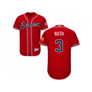 Men's Majestic Atlanta Braves #3 Babe Ruth Red Flexbase Authentic Collection MLB Jersey