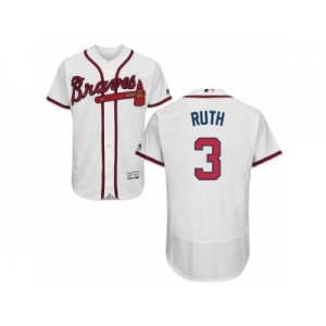 Men's Majestic Atlanta Braves #3 Babe Ruth White Flexbase Authentic Collection MLB Jersey
