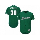 Men's Majestic Atlanta Braves #30 Orlando Cepeda Green Celtic Flexbase Authentic Collection MLB Jersey