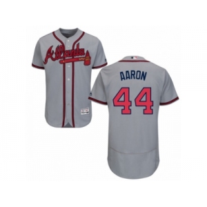 Men's Majestic Atlanta Braves #44 Hank Aaron Grey Flexbase Authentic Collection MLB Jersey