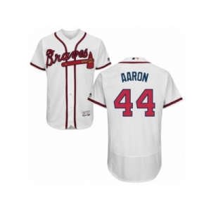 Men's Majestic Atlanta Braves #44 Hank Aaron White Flexbase Authentic Collection MLB Jersey