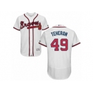 Men's Majestic Atlanta Braves #49 Julio Teheran White Flexbase Authentic Collection MLB Jersey