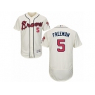 Men's Majestic Atlanta Braves #5 Freddie Freeman Cream Flexbase Authentic Collection MLB Jersey