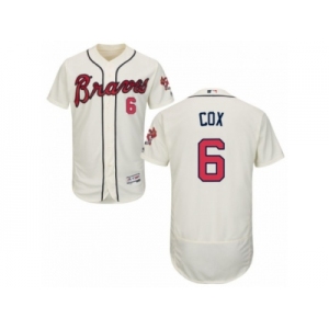 Men's Majestic Atlanta Braves #6 Bobby Cox Cream Flexbase Authentic Collection MLB Jersey