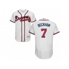Men's Majestic Atlanta Braves #7 Gordon Beckham White Flexbase Authentic Collection MLB Jersey