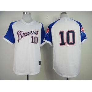mlb jerseys atlanta braves #10 jones m&n white[blue sleeves]