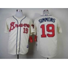 mlb jerseys atlanta braves #19 simmons cream