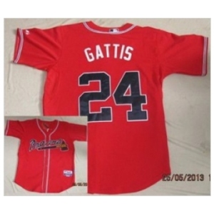mlb jerseys atlanta braves #24 gattis red[cool base]