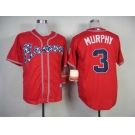 mlb jerseys atlanta braves #3 murphy red[2014 new]