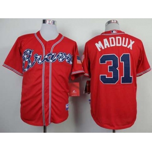 mlb jerseys atlanta braves #31 maddux red[75 th]