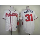 mlb jerseys atlanta braves #31 maddux white[75 th]