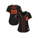 Women San Francisco Giants #28 Buster Posey Majestic Black 2018 Spring Training Cool Base Player Jersey