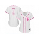 Women's Majestic San Francisco Giants #4 Mel Ott Authentic White Fashion Cool Base MLB Jersey