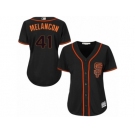 Women's Majestic San Francisco Giants #41 Mark Melancon Authentic Black Alternate Cool Base MLB Jersey