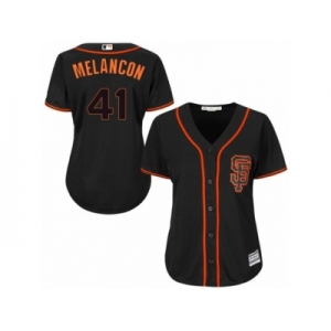 Women's Majestic San Francisco Giants #41 Mark Melancon Authentic Black Alternate Cool Base MLB Jersey