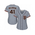 Women's Majestic San Francisco Giants #41 Mark Melancon Replica Grey Road Cool Base MLB Jersey