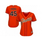 Women's Majestic San Francisco Giants #45 Matt Moore Authentic Orange Alternate Cool Base MLB Jersey