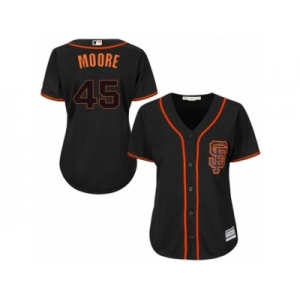 Women's Majestic San Francisco Giants #45 Matt Moore Replica Black Alternate Cool Base MLB Jersey