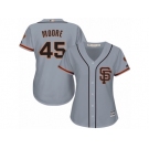 Women's Majestic San Francisco Giants #45 Matt Moore Replica Grey Road Cool Base MLB Jersey
