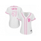 Women's Majestic San Francisco Giants #47 Johnny Cueto Replica White Fashion Cool Base MLB Jersey