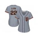 Women's San Francisco Giants #22 Will Clark Grey Road 2 Stitched MLB Jersey