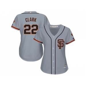 Women's San Francisco Giants #22 Will Clark Grey Road 2 Stitched MLB Jersey