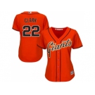 Women's San Francisco Giants #22 Will Clark Orange Alternate Stitched MLB Jersey