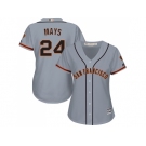 Women's San Francisco Giants #24 Willie Mays Grey Road Stitched MLB Jersey