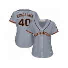 Women's San Francisco Giants #40 Madison Bumgarner Grey Road Stitched MLB Jersey
