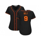 Women's San Francisco Giants #9 Brandon Belt Black Alternate Stitched MLB Jersey