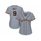 Women's San Francisco Giants #9 Brandon Belt Grey Road Stitched MLB Jersey