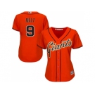 Women's San Francisco Giants #9 Brandon Belt Orange Alternate Stitched MLB Jersey