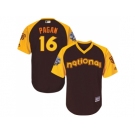 Youth Majestic San Francisco Giants #16 Angel Pagan Authentic Brown 2016 All-Star National League BP Cool Base MLB Jersey