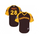 Youth Majestic San Francisco Giants #28 Buster Posey Authentic Brown 2016 All-Star National League BP Cool Base MLB Jersey