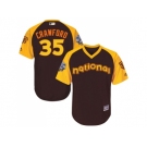 Youth Majestic San Francisco Giants #35 Brandon Crawford Authentic Brown 2016 All-Star National League BP Cool Base MLB Jersey