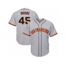 Youth Majestic San Francisco Giants #45 Matt Moore Replica Grey Road Cool Base MLB Jersey
