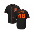 Youth Majestic San Francisco Giants #48 Pablo Sandoval Authentic Black Alternate Cool Base MLB Jersey
