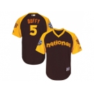 Youth Majestic San Francisco Giants #5 Matt Duffy Authentic Brown 2016 All-Star National League BP Cool Base MLB Jersey
