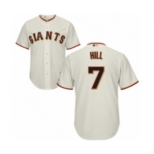 Youth Majestic San Francisco Giants #7 Aaron Hill Authentic Cream Home Cool Base MLB Jersey