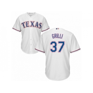 Youth Majestic Texas Rangers #37 Jason Grilli Authentic White Home Cool Base MLB Jersey