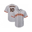 Youth San Francisco Giants #10 Evan Longoria Grey Road Cool Base Stitched Baseball Jersey