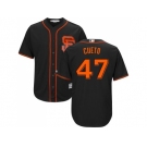 Youth San Francisco Giants #47 Johnny Cueto Black Alternate Cool Base Stitched MLB Jersey