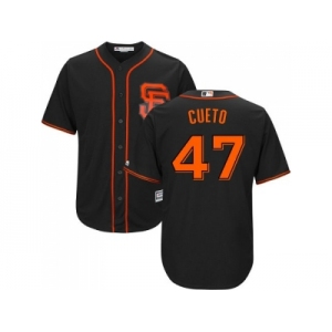 Youth San Francisco Giants #47 Johnny Cueto Black Alternate Cool Base Stitched MLB Jersey