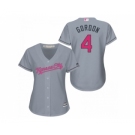 Women's Kansa City Royals #4 Alex Gordon Gary Road 2016 Mother's Day Cool Base Jersey