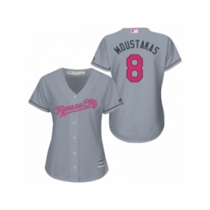 Women's Kansa City Royals #8 Mike Moustakas Gary Road 2016 Mother's Day Cool Base Jersey