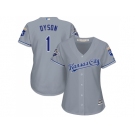 Women's Kansas City Royals #1 Jarrod Dyson Grey Road Stitched MLB Jersey