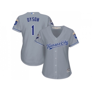 Women's Kansas City Royals #1 Jarrod Dyson Grey Road Stitched MLB Jersey