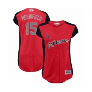 Women's Kansas City Royals #15 Whit Merrifield Authentic Red American League 2019 Baseball All-Star Jersey